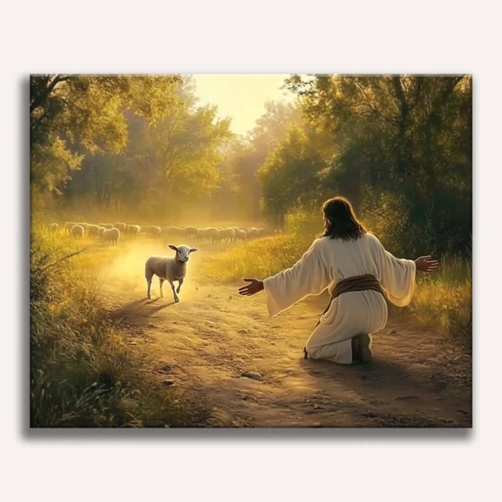 Number Artist Paint by Numbers Complete Kit~JESUS LAMB'S WELCOME~New~Retail $55